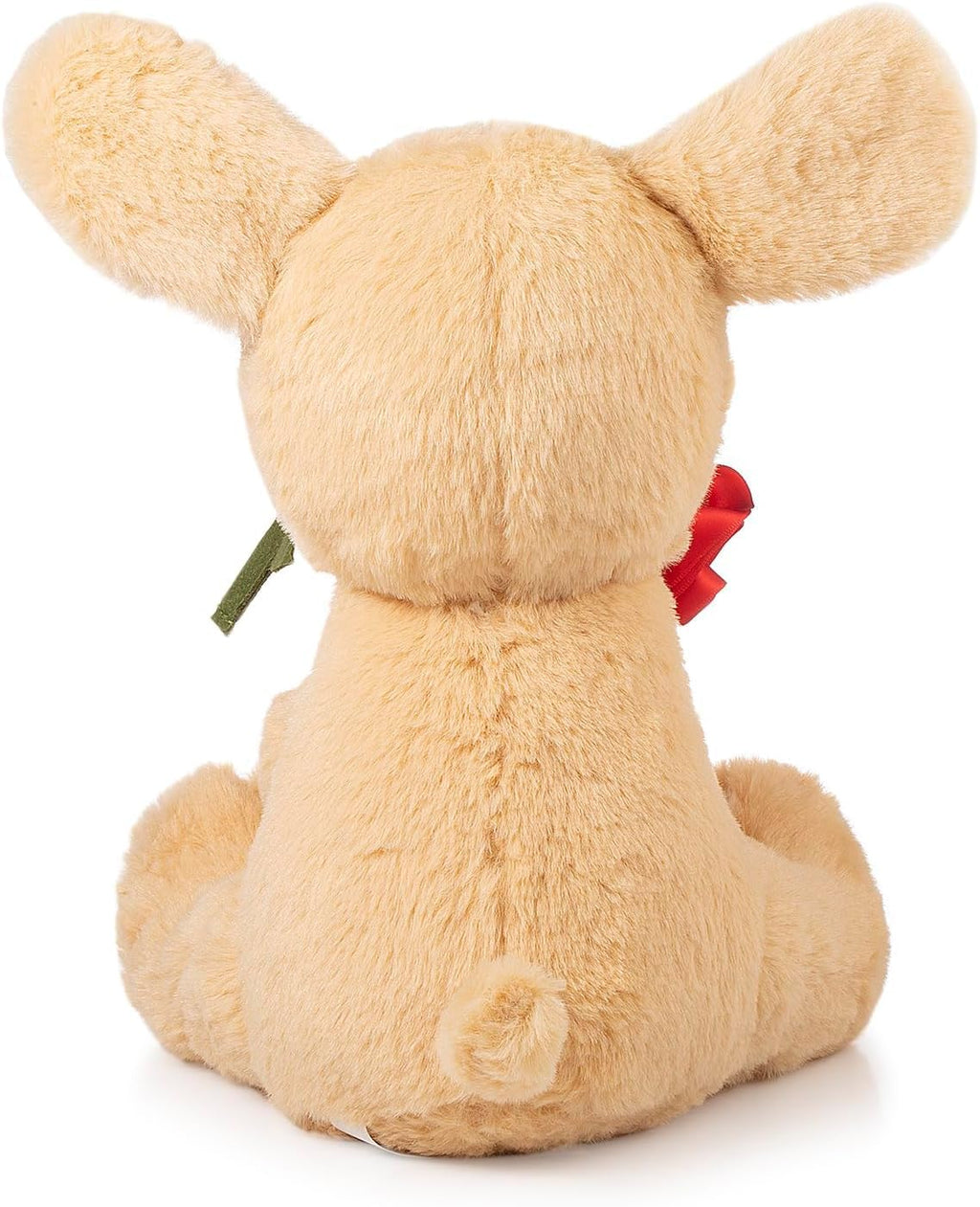 Oukiwi 10 Inch Valentine's Plush Bear Holding Heart with Rose - Soft Stuffed Animal Gift for Loved Ones