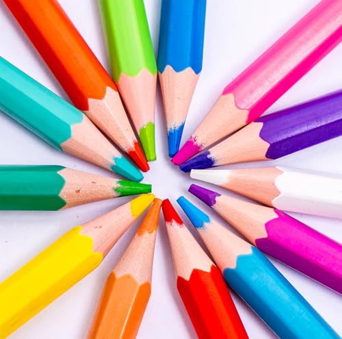 Ouksma 36 Pre-Sharpened Colored Pencils with Built-in Erasers – Erasable Art Pencils for Adults and Kids, School Supplies