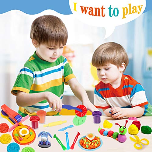 Oun Nana 32-Piece Dough Tool Set for Kids – Molds, Rollers, Cutters & Scissors for Creative Play
