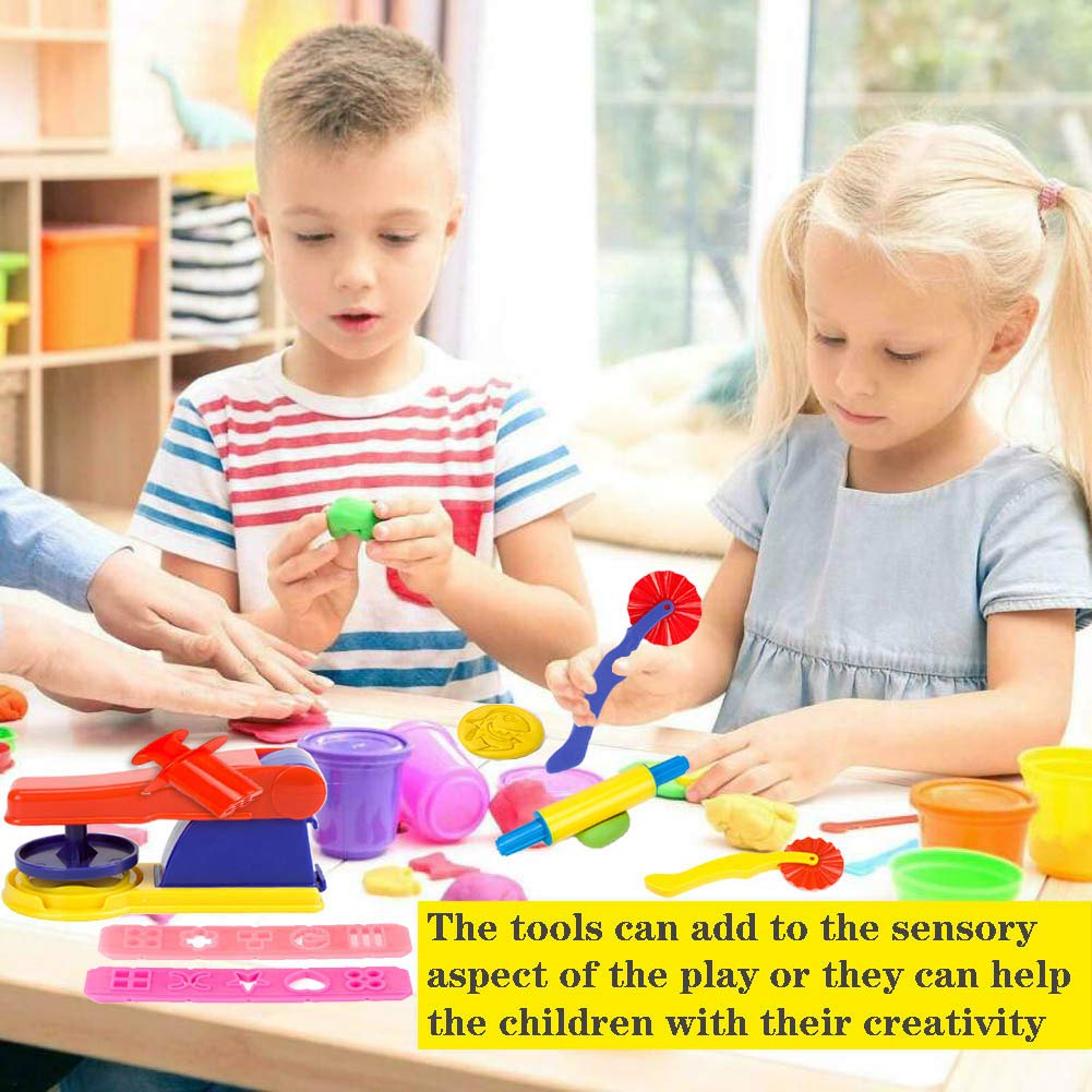 Oun Nana 32-Piece Dough Tool Set for Kids – Molds, Rollers, Cutters & Scissors for Creative Play