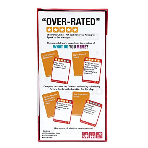 Over-Rated: The Game of Ridiculous Reviews – Adult Party Card Game