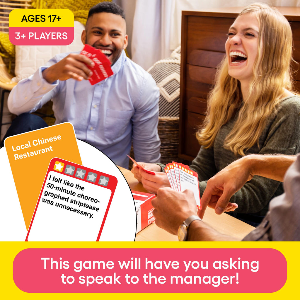 Over-Rated: The Game of Ridiculous Reviews – Adult Party Card Game