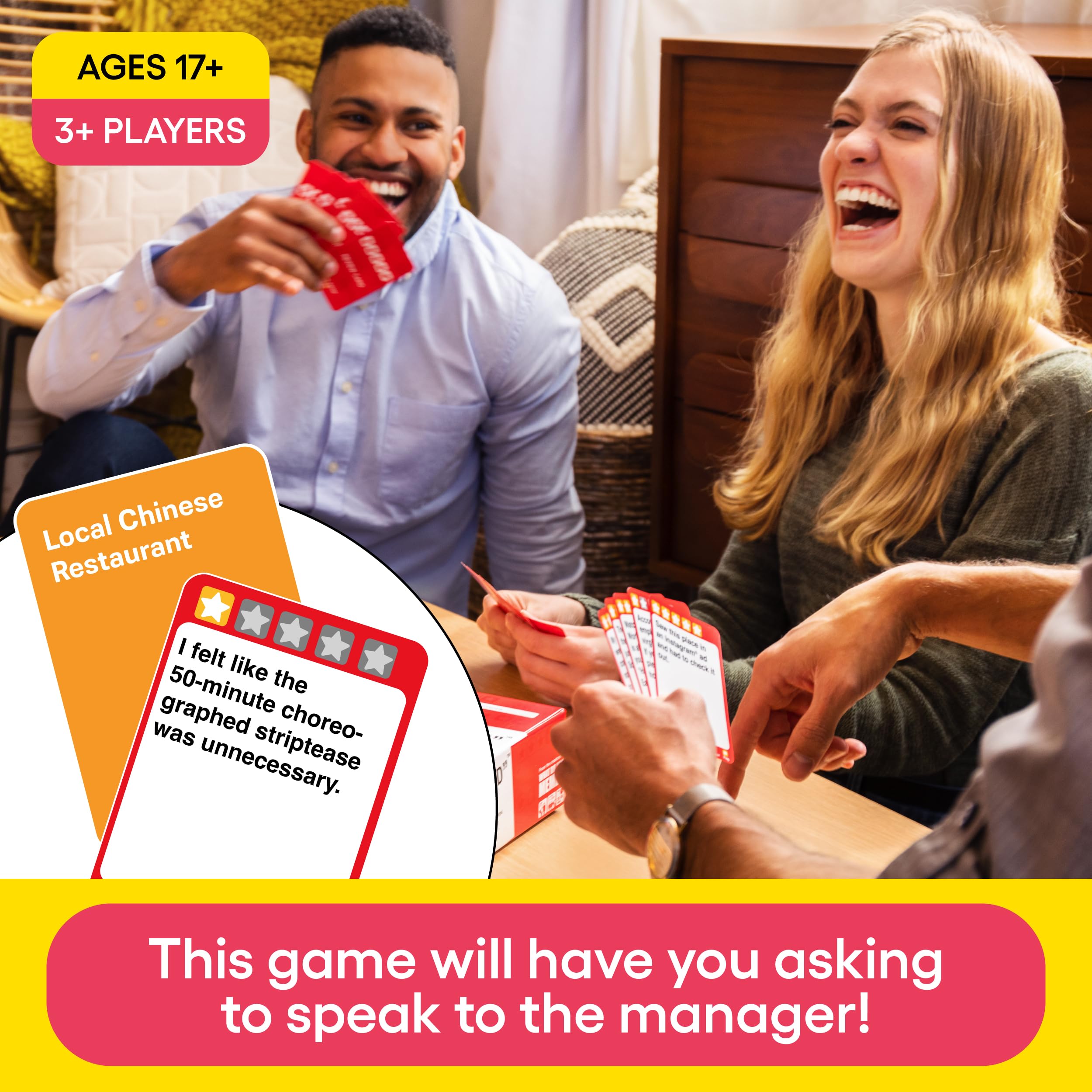 Over-Rated: The Game of Ridiculous Reviews – Adult Party Card Game
