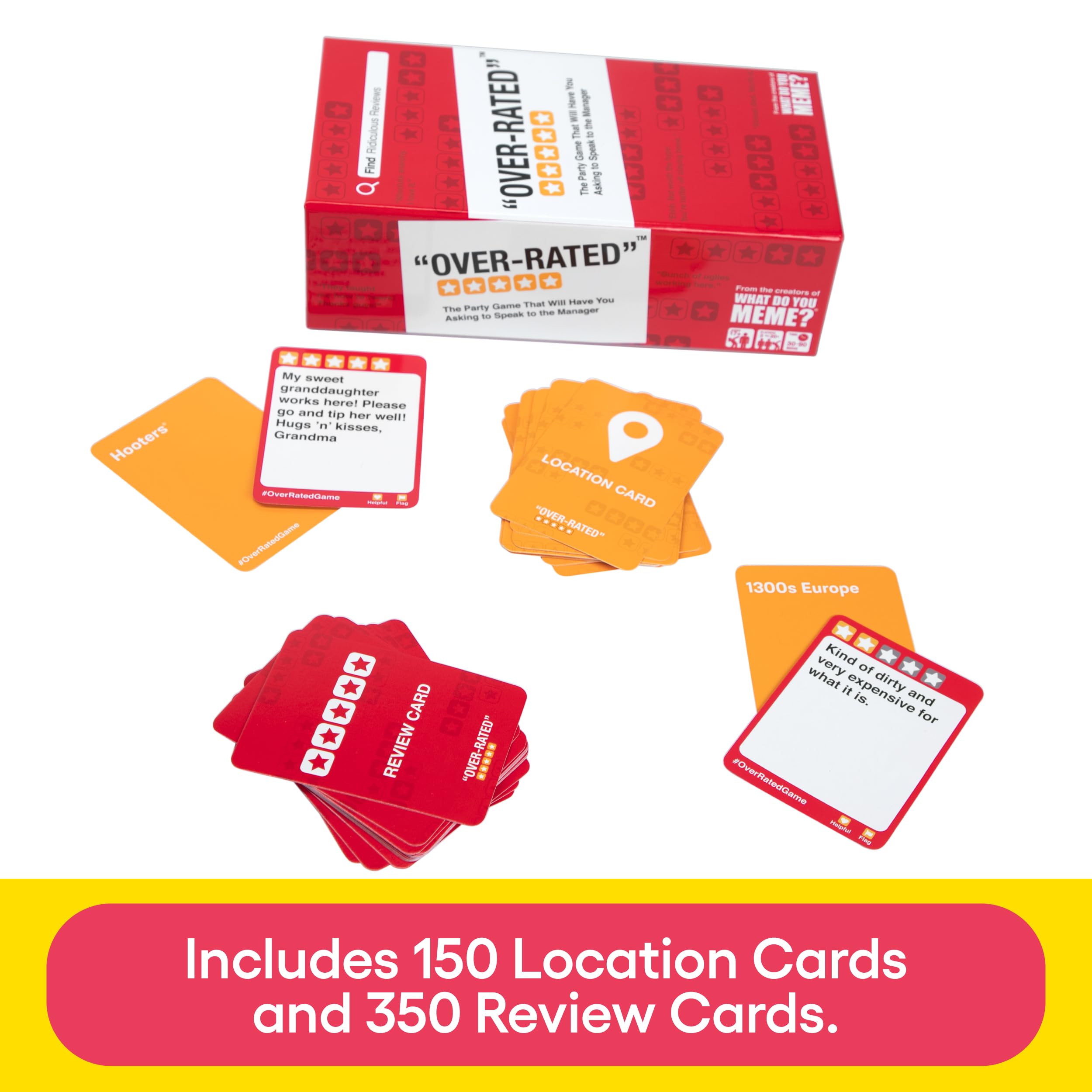 Over-Rated: The Game of Ridiculous Reviews – Adult Party Card Game
