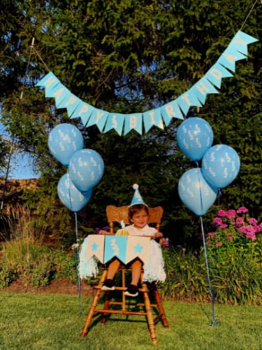 Over The Line Half Birthday Party Pack – Blue Theme with Candle, Balloons, Hat & Banners