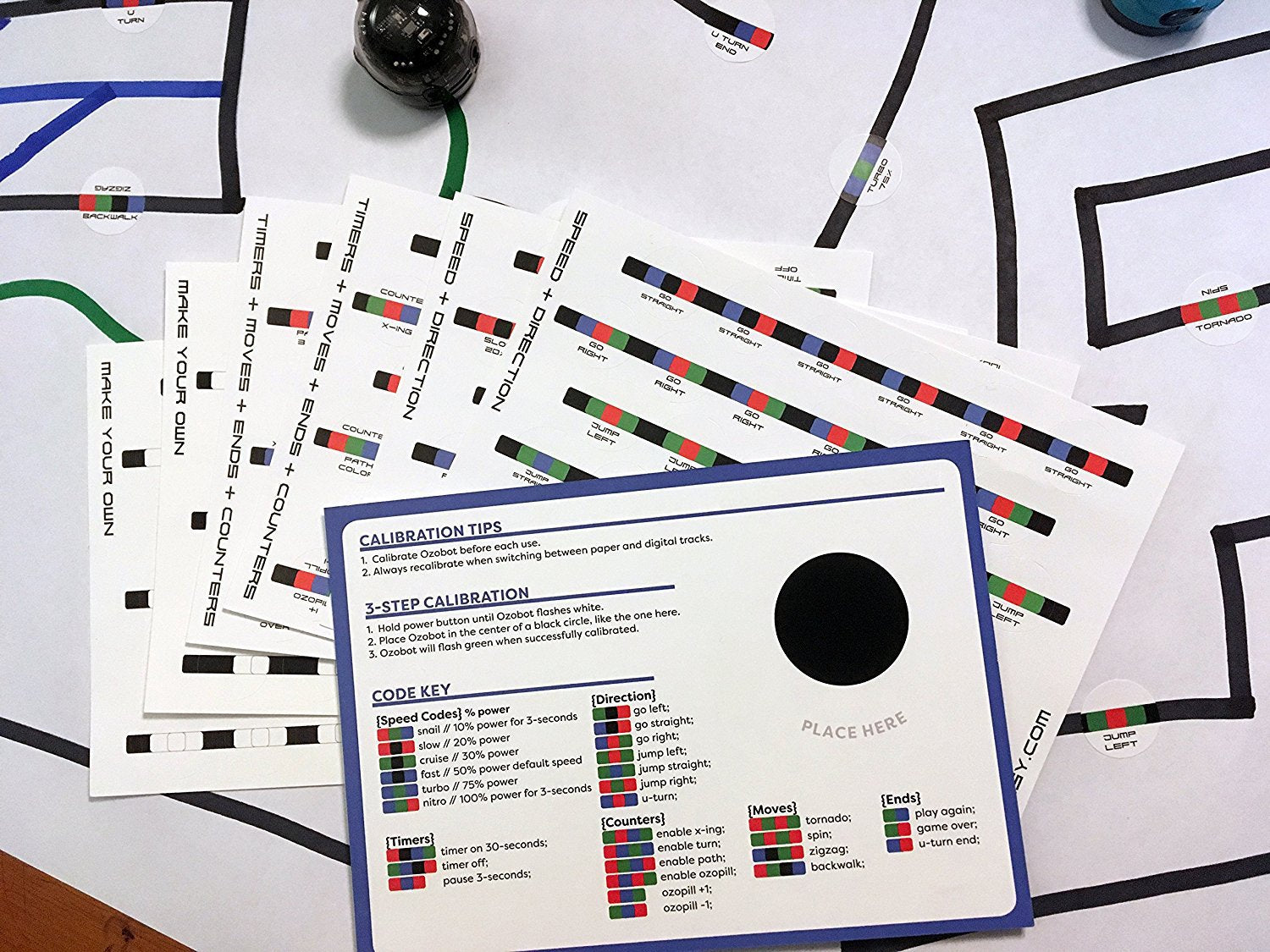 Overwrite Sticker Codes Pack for Ozobot Bit & Evo - 216 Coding Stickers