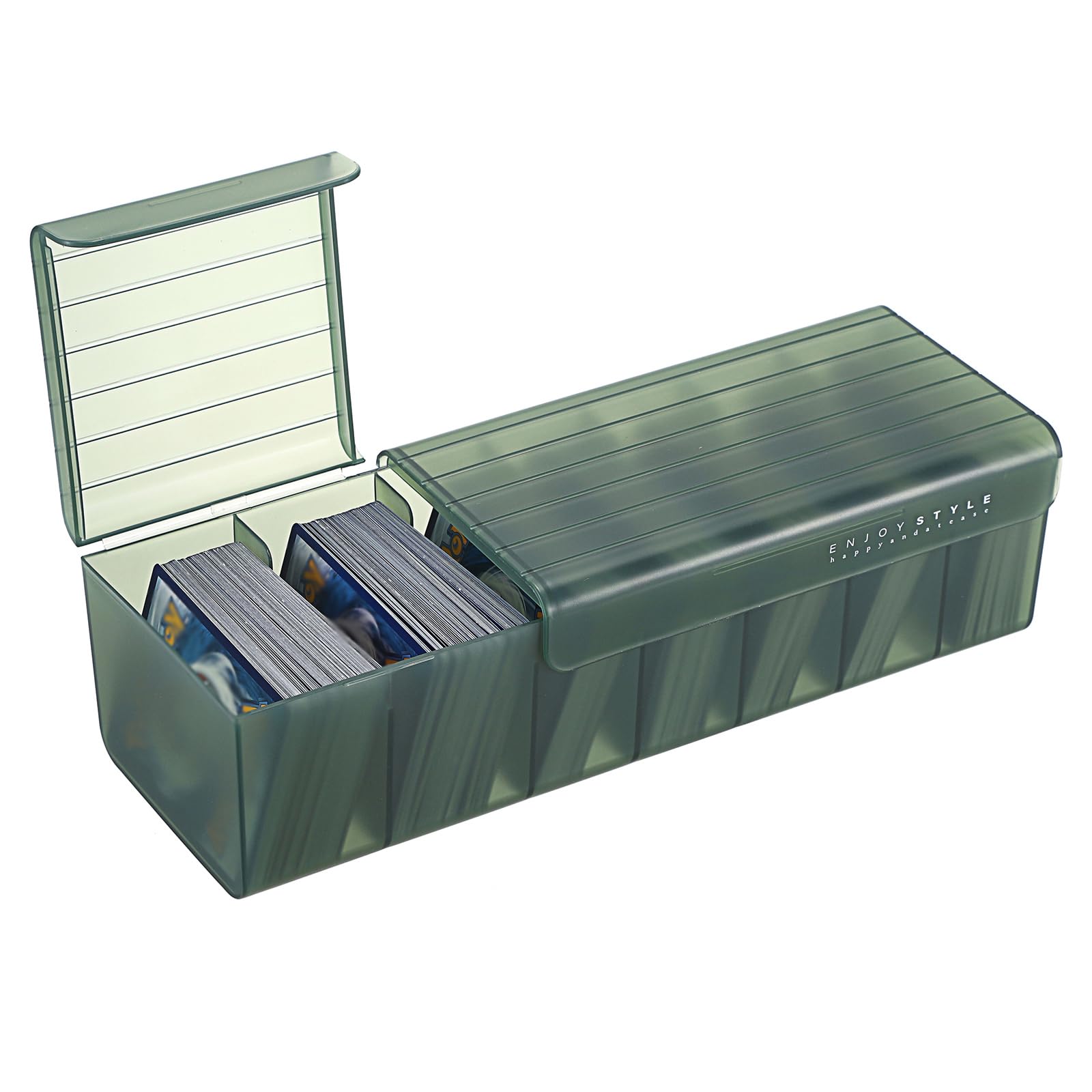 OwnMy Plastic Card Storage Box - Green, Holds 300+ Cards with Dividers