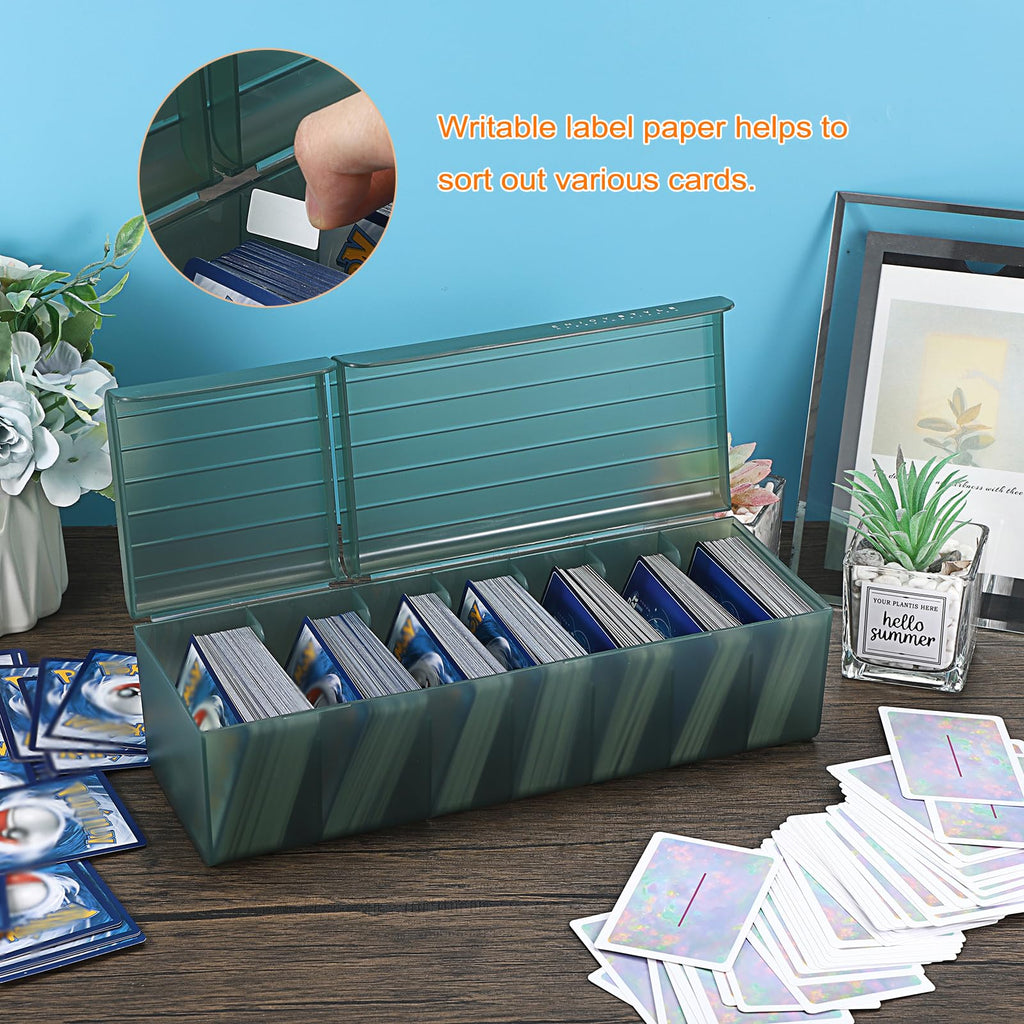 OwnMy Plastic Card Storage Box - Green, Holds 300+ Cards with Dividers