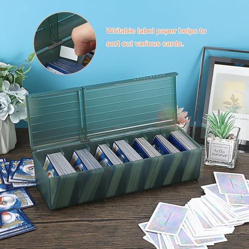 OwnMy Plastic Card Storage Box - Green, Holds 300+ Cards with Dividers