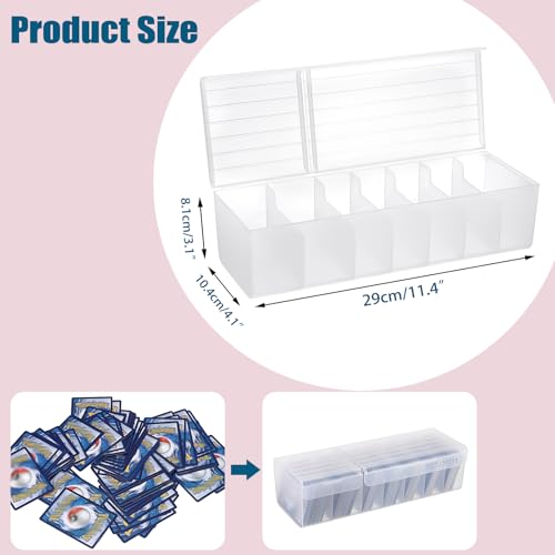 OwnMy White Plastic Trading Card Storage Box with Fixed Dividers, Holds 300+ Cards