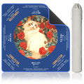 OWOOSNI 31.5 Inch Non-Slip Mahjong Mat with Vintage Cat and Rose Design, Foldable with Carrying Bag