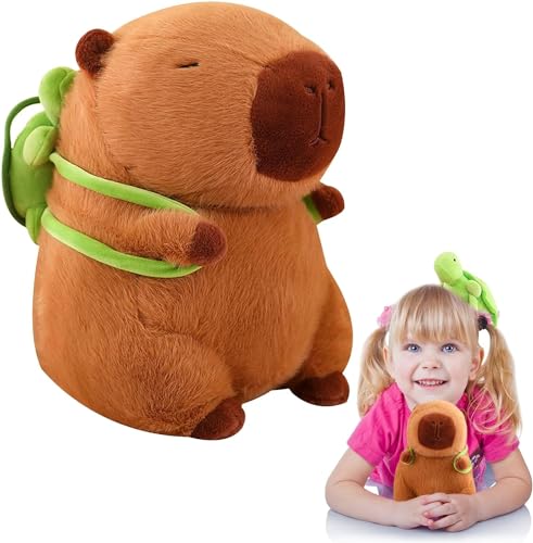 OZIF 10-Inch Capybara Plush with Turtle Backpack - Soft Stuffed Animal Toy for Kids