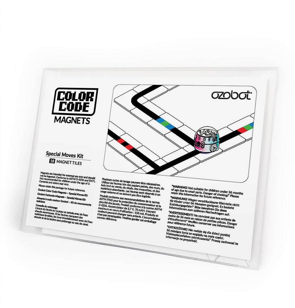 Ozobot Color Code Magnets Special Moves Kit - 18 Tile Coding Set for Kids Ages 3+