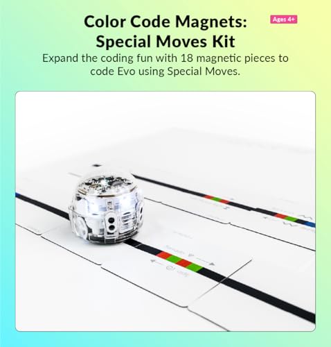 Ozobot Color Code Magnets Special Moves Kit - 18 Tile Coding Set for Kids Ages 3+