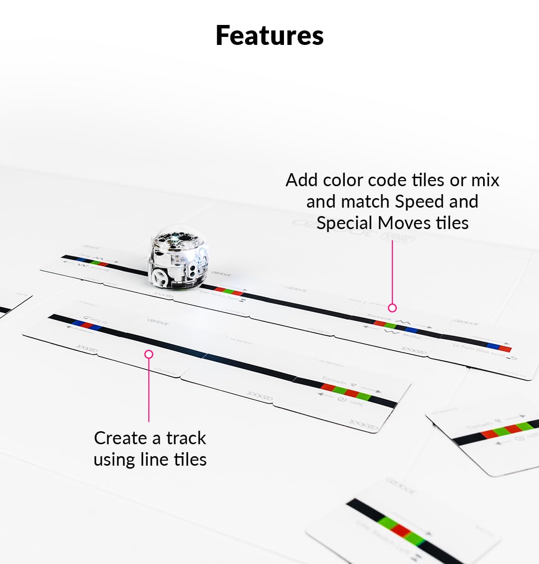 Ozobot Color Code Magnets Special Moves Kit - 18 Tile Coding Set for Kids Ages 3+