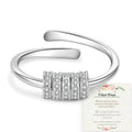 PABBEU Adjustable 925 Sterling Silver Fidget Ring with Cubic Zirconia – Spinner Ring for Women
