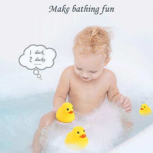 Pack of 50 Mini Rubber Ducks – Squeaky Floating Bath Toys for Toddlers, Party Favors & Baby Shower Decor (1.6-Inch)