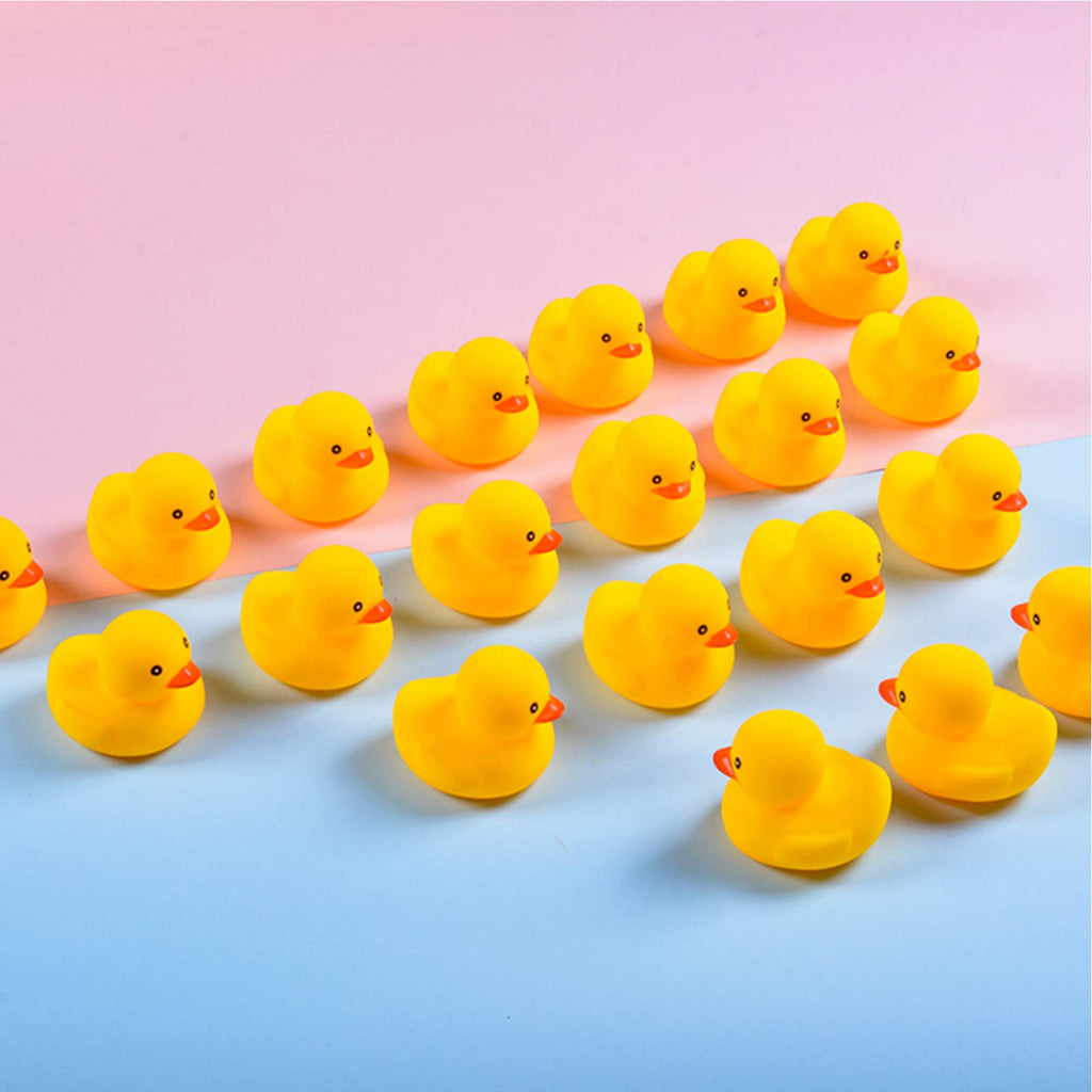 Pack of 50 Mini Rubber Ducks – Squeaky Floating Bath Toys for Toddlers, Party Favors & Baby Shower Decor (1.6-Inch)