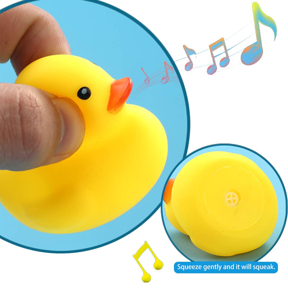 Pack of 50 Mini Rubber Ducks – Squeaky Floating Bath Toys for Toddlers, Party Favors & Baby Shower Decor (1.6-Inch)