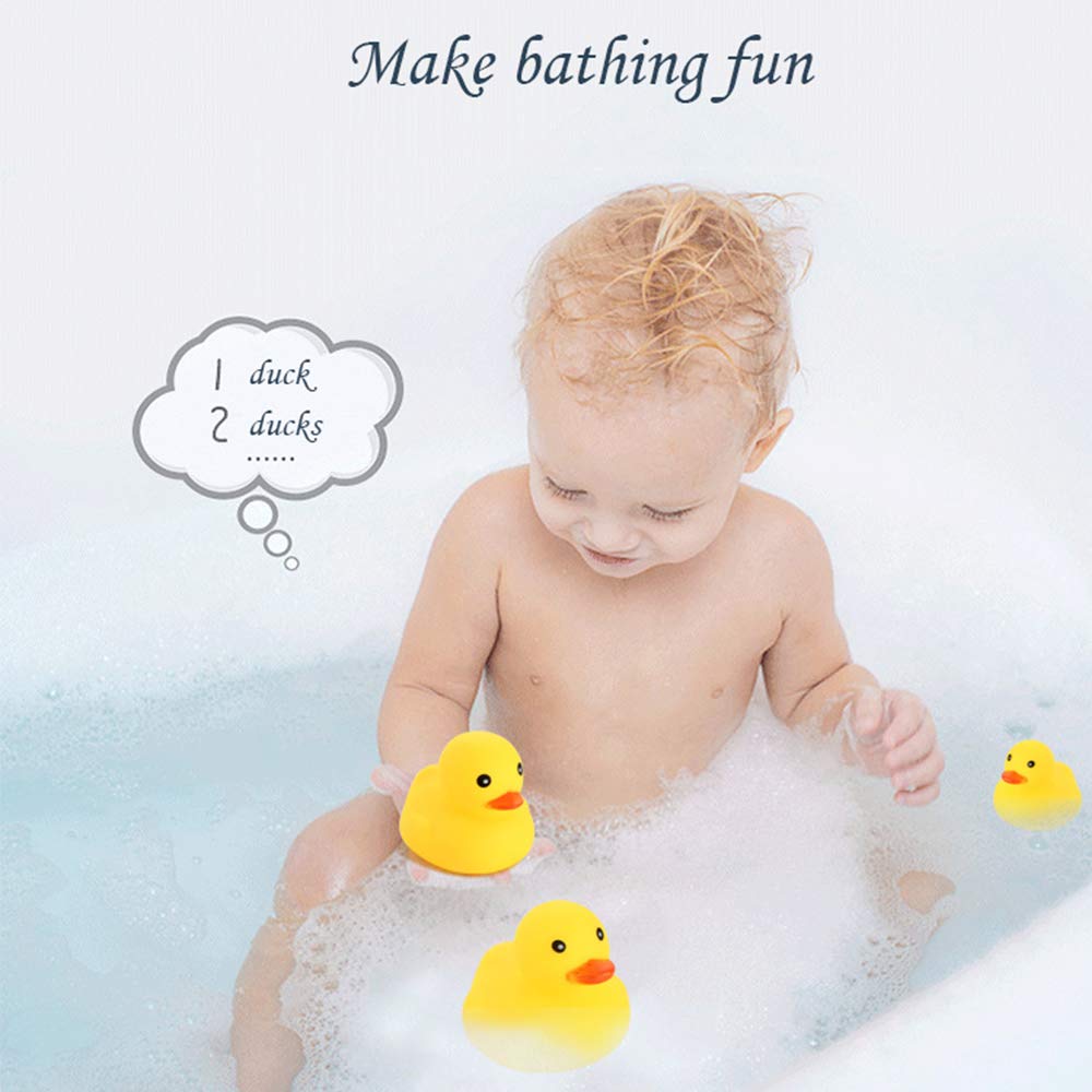 Pack of 50 Mini Rubber Ducks – Squeaky Floating Bath Toys for Toddlers, Party Favors & Baby Shower Decor (1.6-Inch)
