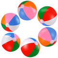 Pack of 6 Large 20-Inch Beach Balls – Classic Rainbow Colors for Pool, Party, and Toddler Play