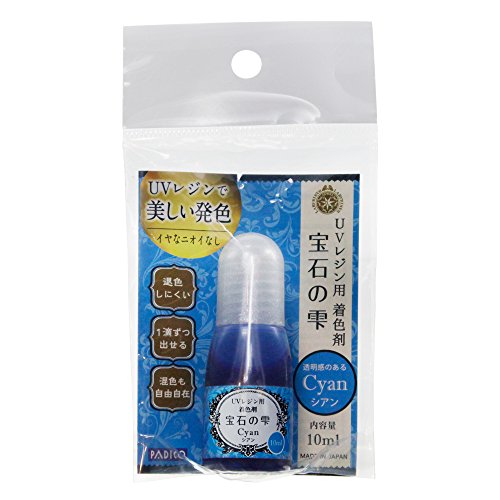 Padico Cyan Resin Colorant - 0.3 fl oz (10 ml) UV Resin Dye - Gemstone Droplets