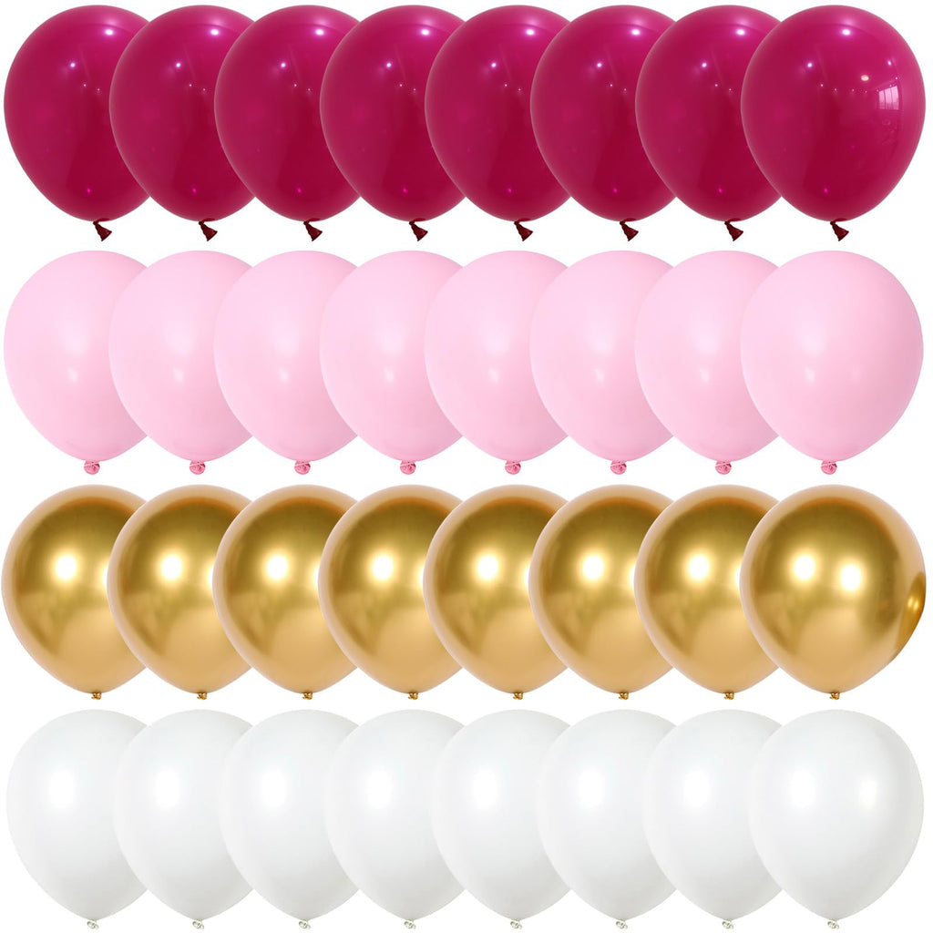 Paeyeq Pink and Gold Balloons 60 Pack – 12 Inch Latex Balloons for Birthday, Wedding, Baby Shower Decorations