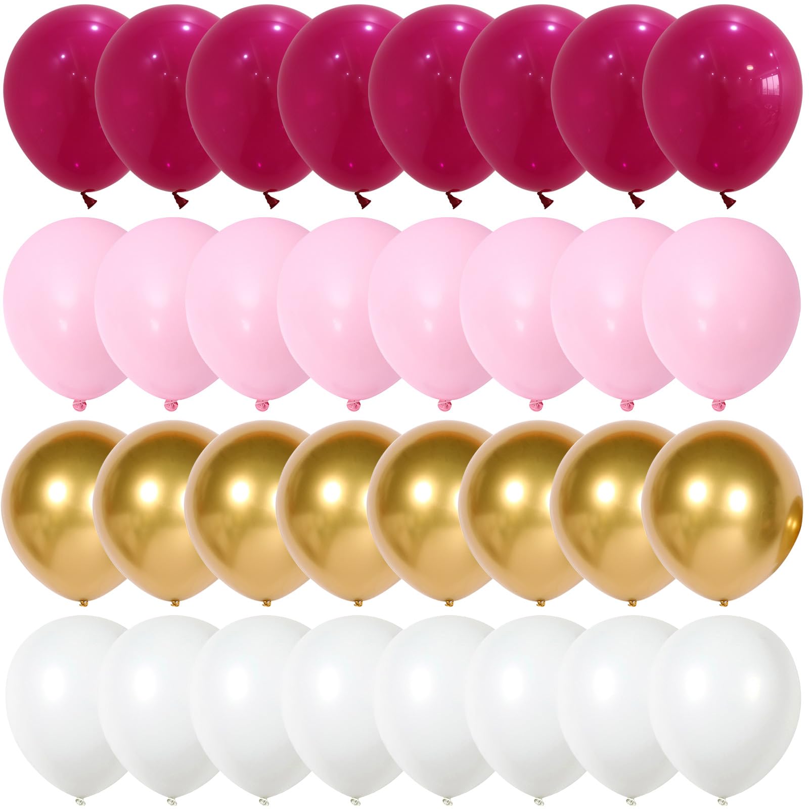 Paeyeq Pink and Gold Balloons 60 Pack – 12 Inch Latex Balloons for Birthday, Wedding, Baby Shower Decorations