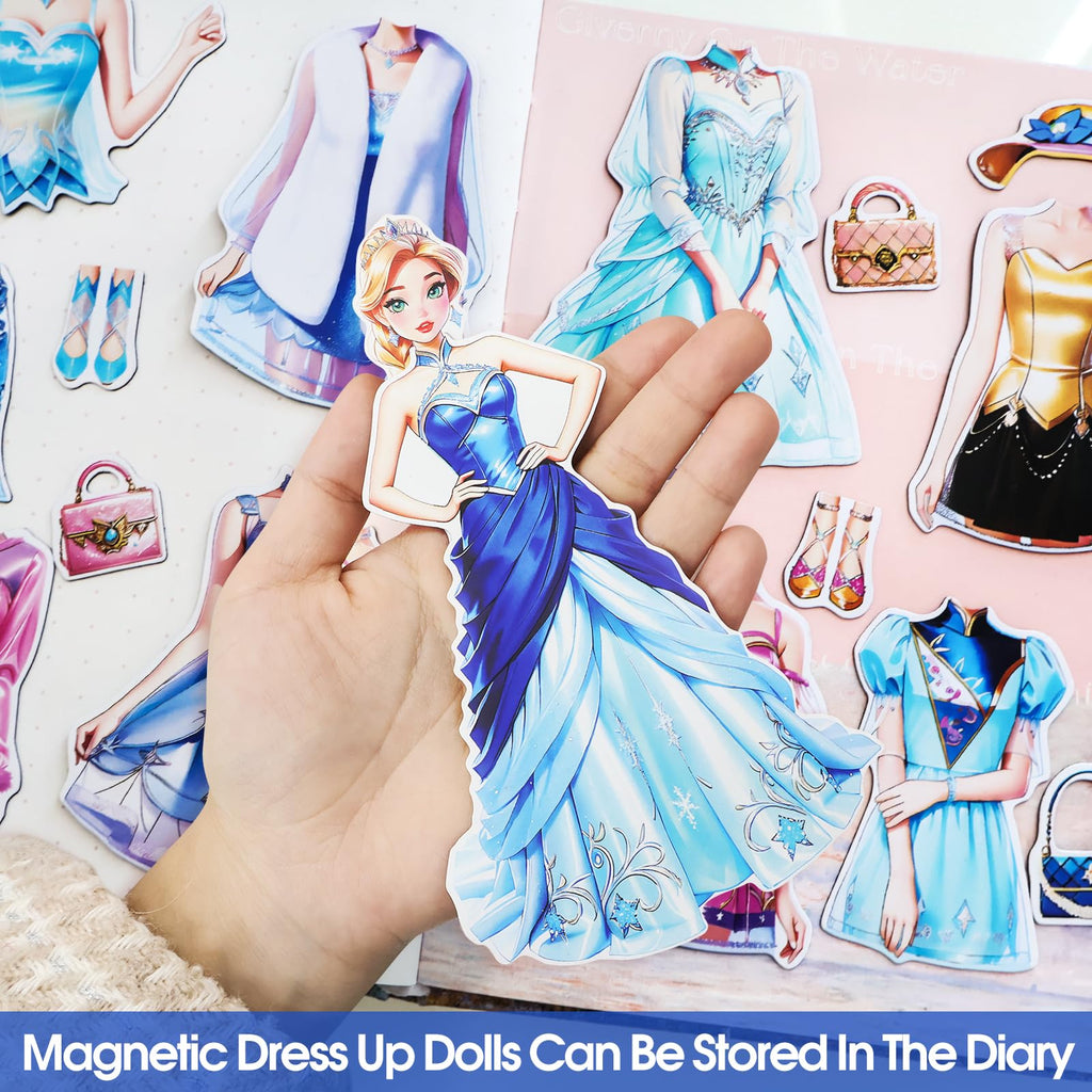 PainZieteg Magnetic Dress Up Dolls for Girls Ages 4-10 – Lea Princess Paper Doll with Magnetic Outfits