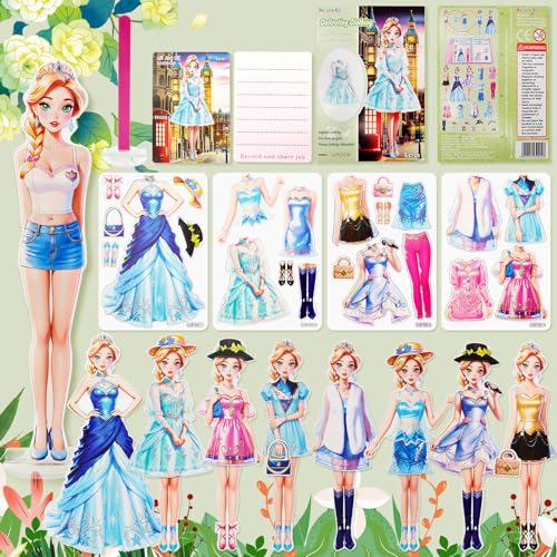PainZieteg Magnetic Dress Up Dolls for Girls Ages 4-10 – Lea Princess Paper Doll with Magnetic Outfits