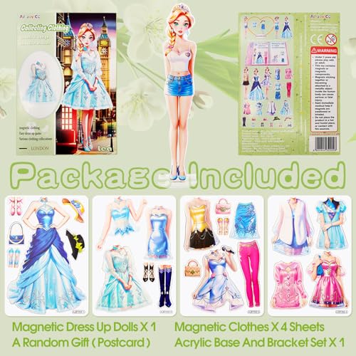 PainZieteg Magnetic Dress Up Dolls for Girls Ages 4-10 – Lea Princess Paper Doll with Magnetic Outfits