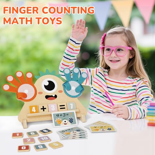 Paisure Finger Counting Math Toy for Kids 3-5 – Montessori Monster Toy with Number Blocks, Hands-On Addition & Subtraction Learning