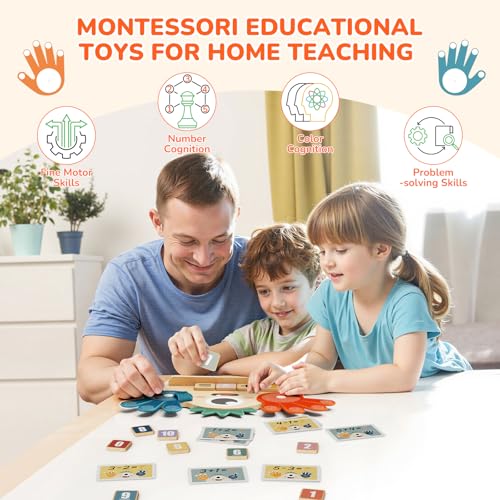 Paisure Finger Counting Math Toy for Kids 3-5 – Montessori Monster Toy with Number Blocks, Hands-On Addition & Subtraction Learning