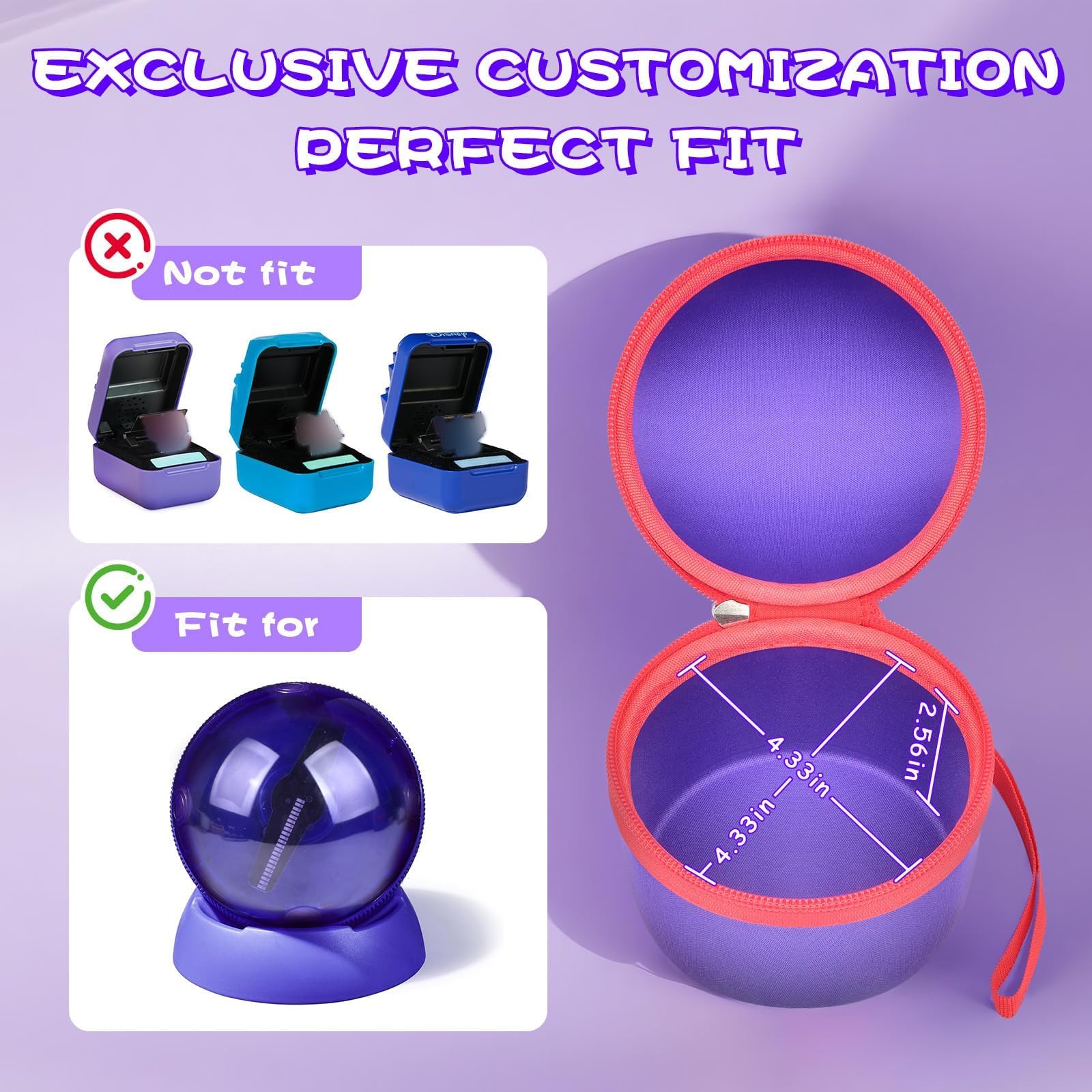 PAIYULE Protective EVA Storage Case for Bitzee Hamster Ball – Shockproof Travel Bag for Digital Pet and Stand (Case Only)