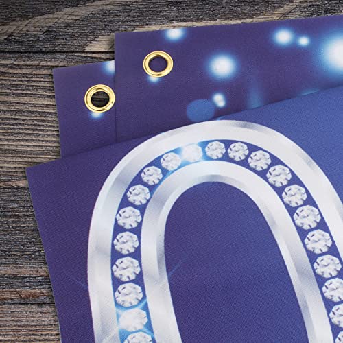 PAKBOOM Happy 16th Birthday Banner - 1x5.9ft Blue Polyester Yard Sign with Rod & String