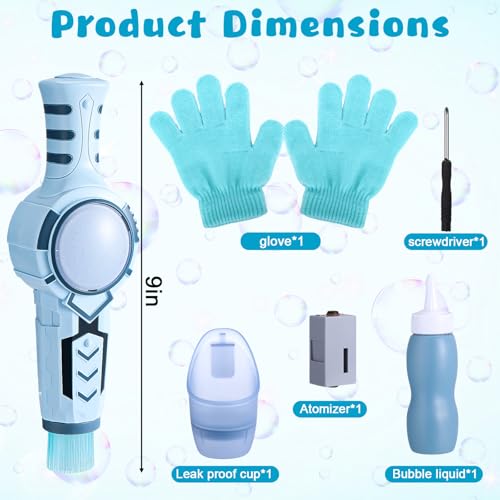 Palksky Fog Bubble Machine – Smoke-Filled Bubbles with Magic Gloves for Kids