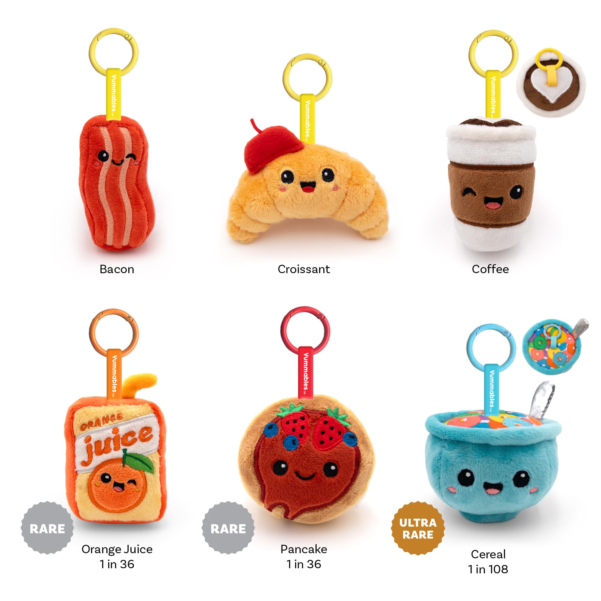 Pals & Co. Yummables Brekkie Pals Blind Box Plushie Keychain – Collect All 12 Breakfast Friends