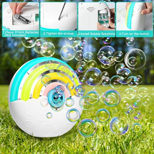 PANACARE Astronaut Bubble Machine: 20000+ Bubbles/Min, Rechargeable, DIY Stickers