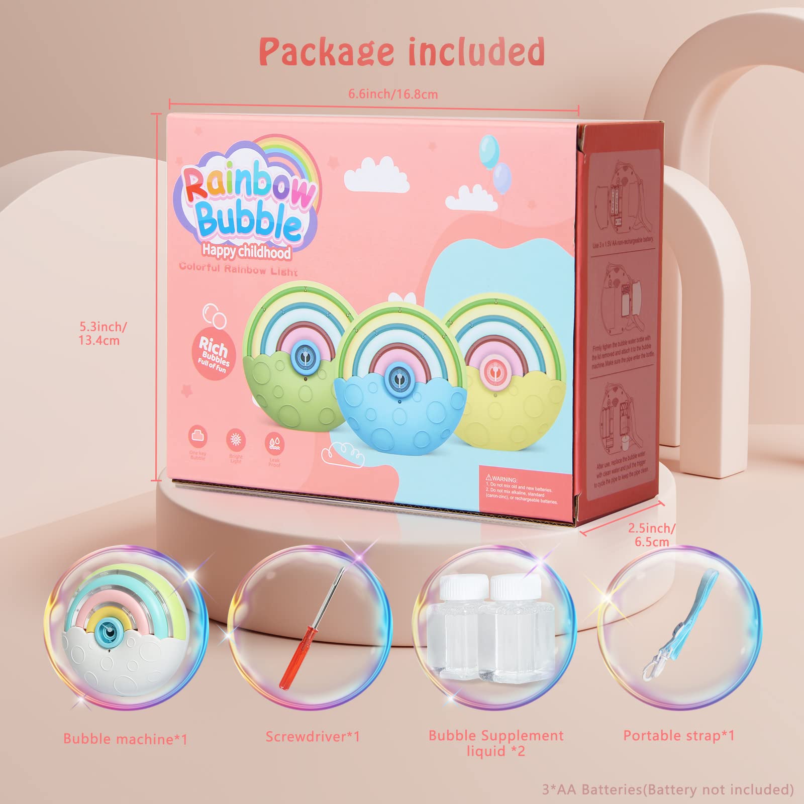 PANACARE Astronaut Bubble Machine: 20000+ Bubbles/Min, Rechargeable, DIY Stickers