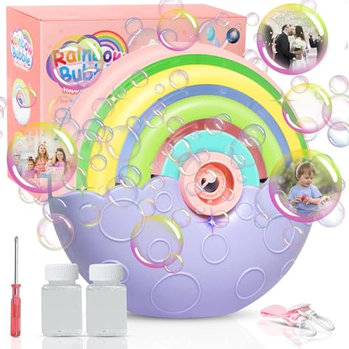 PANACARE Astronaut Bubble Machine with Fireworks Effect – 20,000+ Bubbles/Min, Rechargeable, DIY Stickers, 240ml Tank