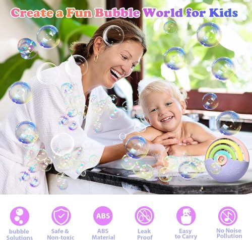 PANACARE Astronaut Bubble Machine with Fireworks Effect – 20,000+ Bubbles/Min, Rechargeable, DIY Stickers, 240ml Tank