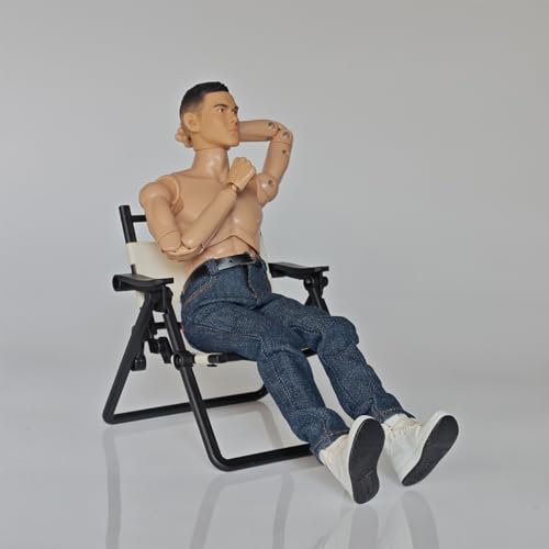 Panchitalk 1/6 Scale Classic Jeans with Belt for 12-Inch Male Action Figures – Navy Blue
