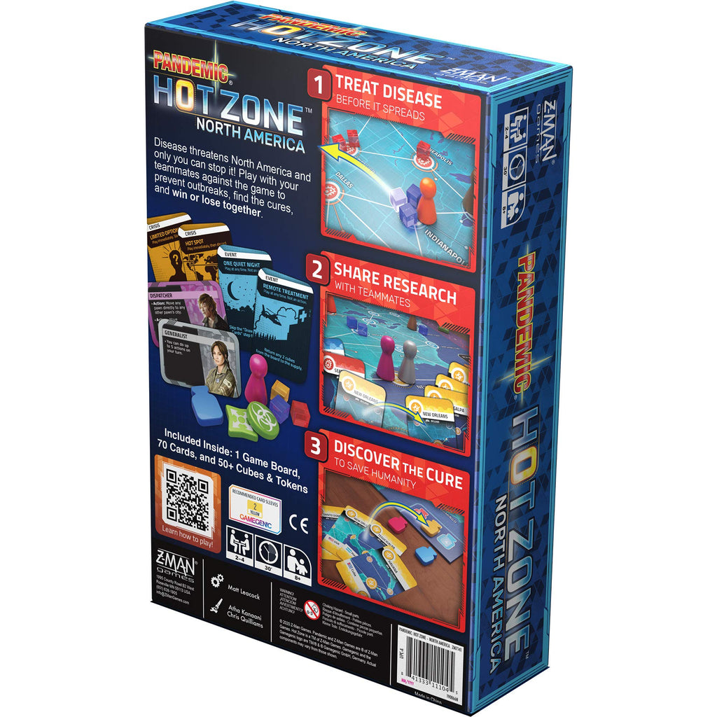 Pandemic Hot Zone: North America Board Game – Cooperative Strategy Game for 2-4 Players, Ages 8+, 30-Minute Playtime