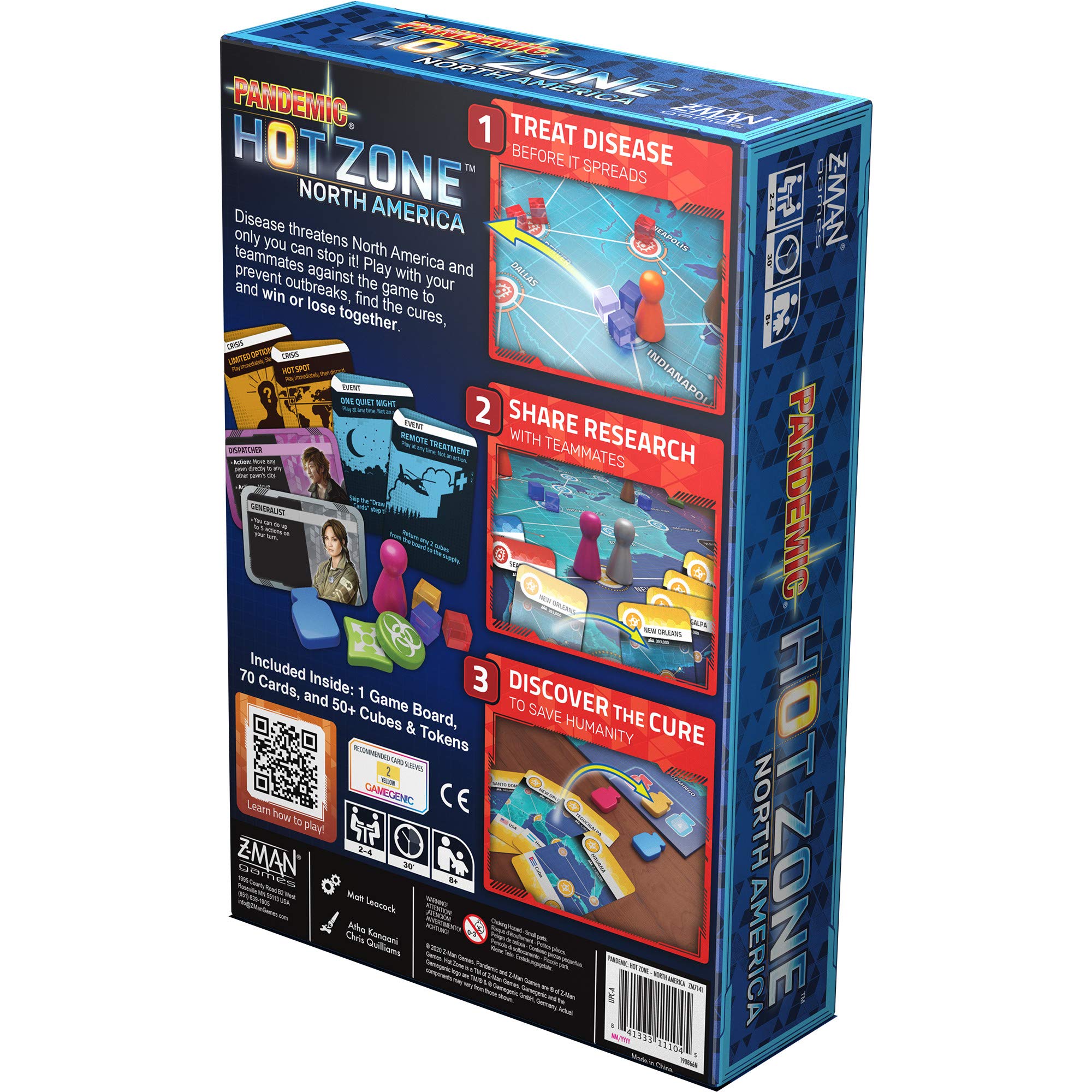 Pandemic Hot Zone: North America Board Game – Cooperative Strategy Game for 2-4 Players, Ages 8+, 30-Minute Playtime