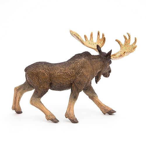 Papo Standing North American Moose Toy Figurine – Hand-Painted Plastic Animal from France