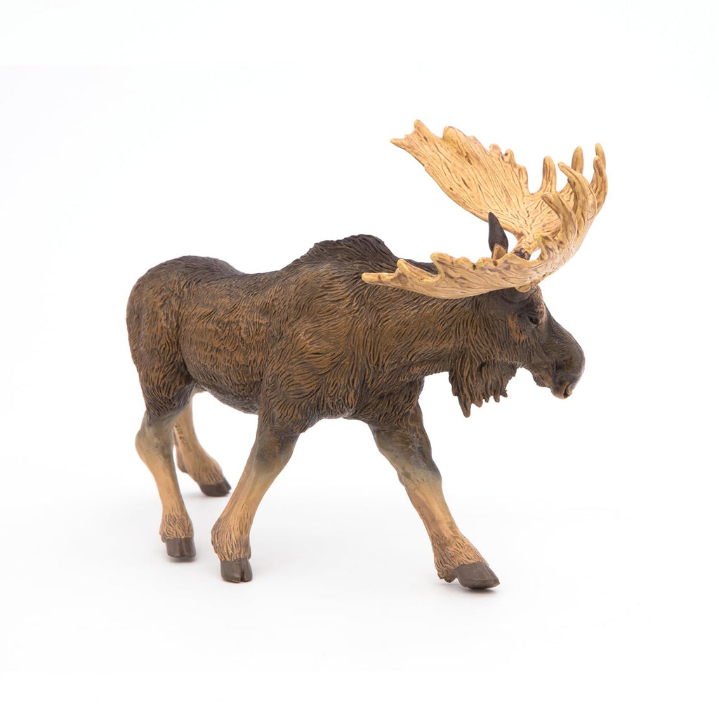 Papo Standing North American Moose Toy Figurine – Hand-Painted Plastic Animal from France