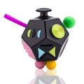 PAPOLGO 12-Sided Fidget Cube Toy – Stress Relief and Focus Aid for All Ages (Black)