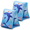 PARENTSWELL 2 Pack Fabric Arm Floaties for Kids – Inflatable Shark Design Pool Sleeves for Toddlers & Children