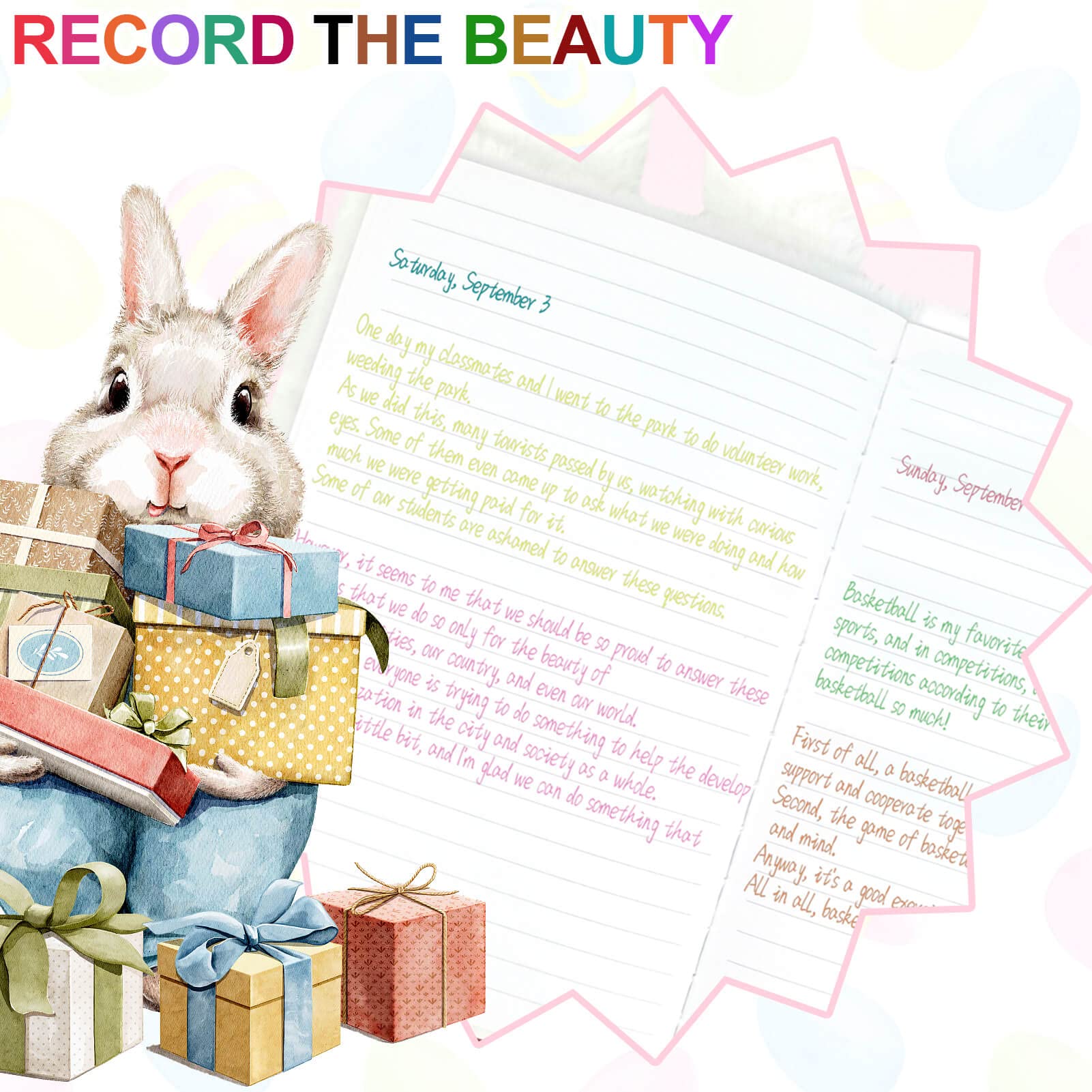 ParkistStar Plush Bunny Diary with Lock – A5 Ruled Notebook for Girls, 80 Pages, Pen & Keys Included