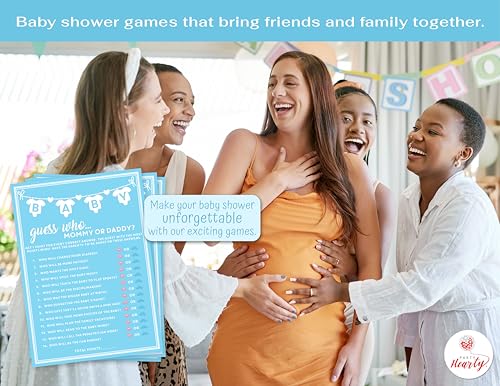Party Hearty 50-Piece Baby Shower Guess Who Game Cards – Blue Boy Theme
